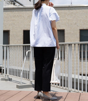 ストライプフレアスリーブブラウス