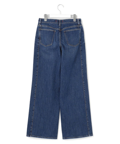 デニム ライン ワイドパンツ