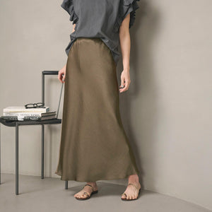 ポリエステルサテン マーメイドフレアスカート