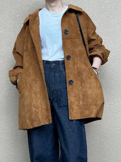 スエードライクオーバージャケット – &DROBE (アンドローブ)