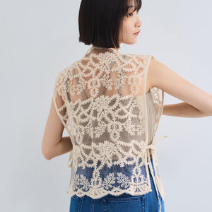 チュールシシュウスカラップベスト≪手洗い可能≫