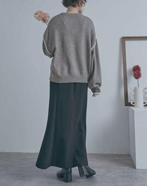 バイカラーラインニット