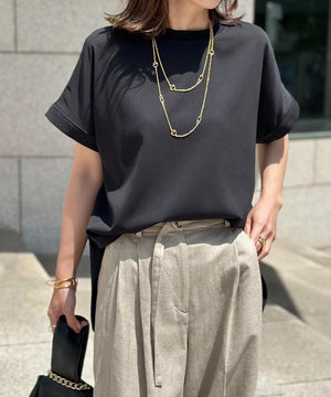 バックジップジョーゼットTブラウス