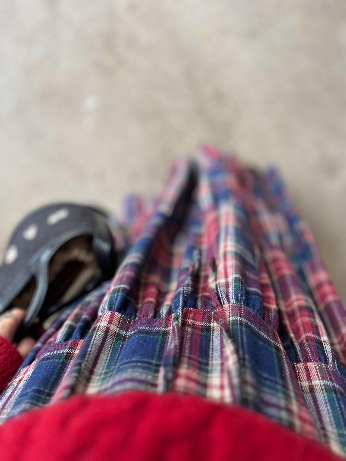 くすみタータンチェックティアードスカート