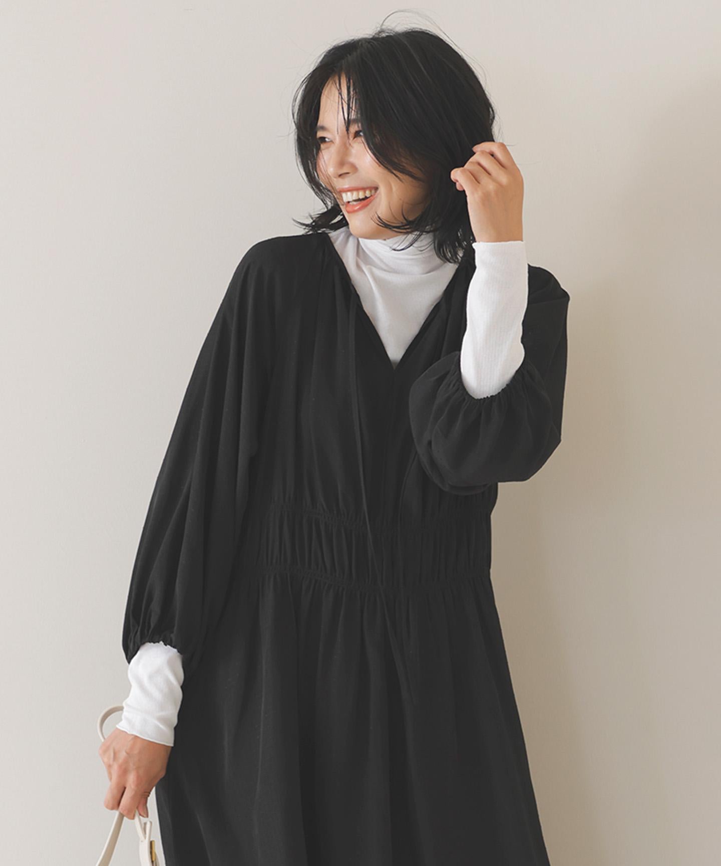 コットンカシミヤ タートルネックカットソー