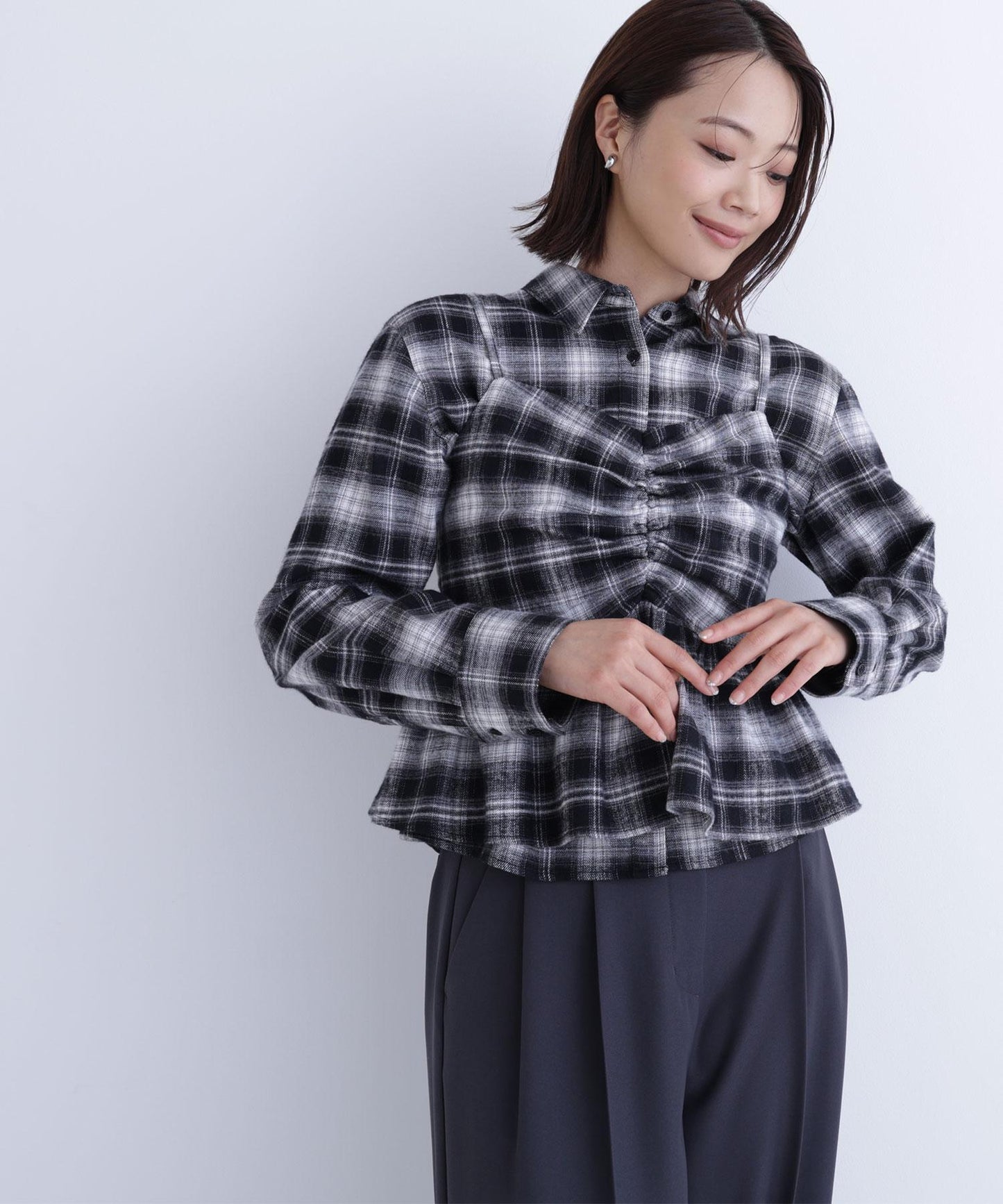 ビスチェセットチェックシャツ