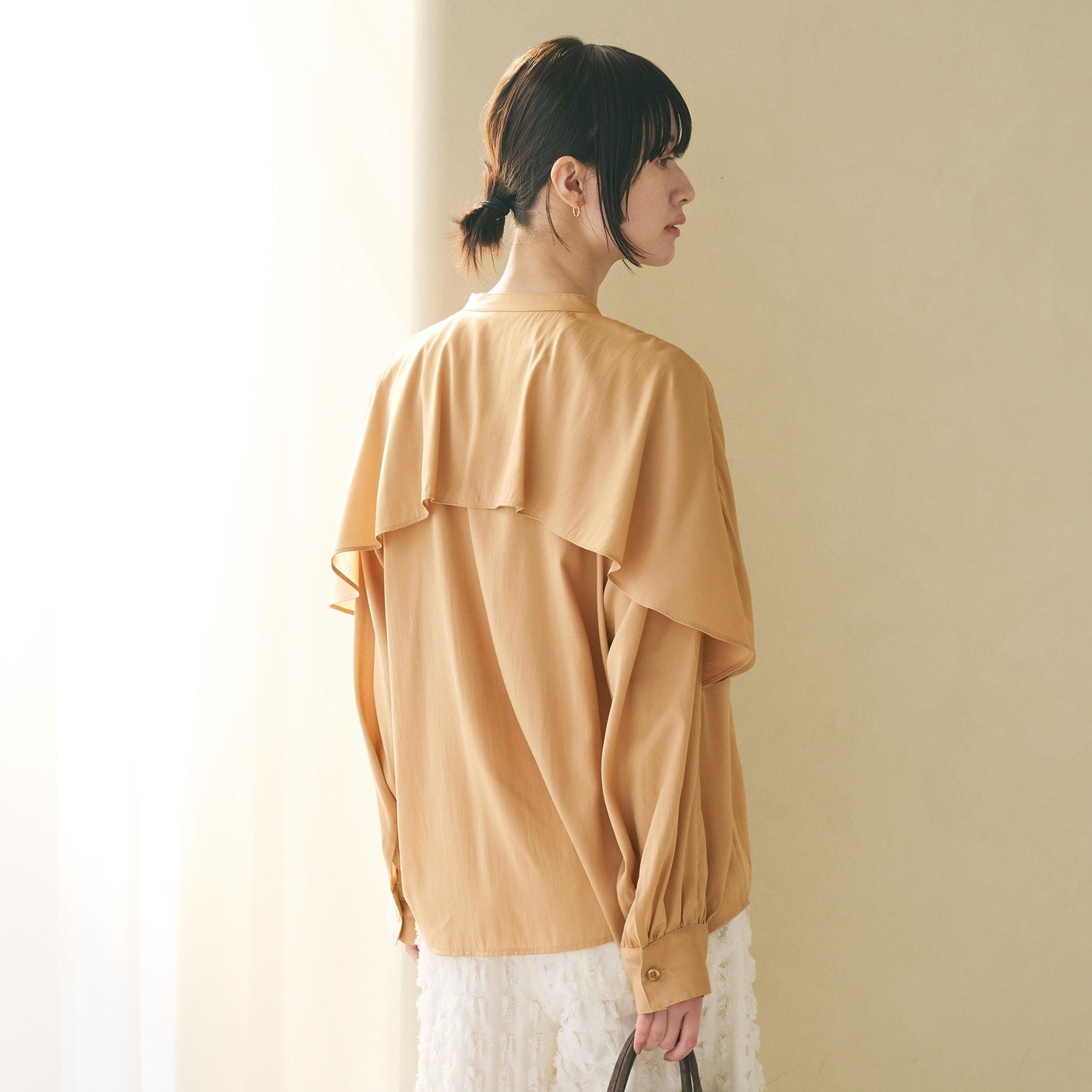 【WEB限定 Wardrobe DAILY MINIMAL】フリルレイヤーブラウス ウォッシャブル
