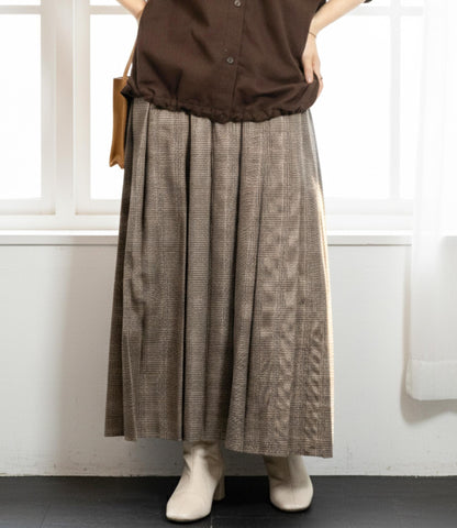グレンチェックプリーツスカート