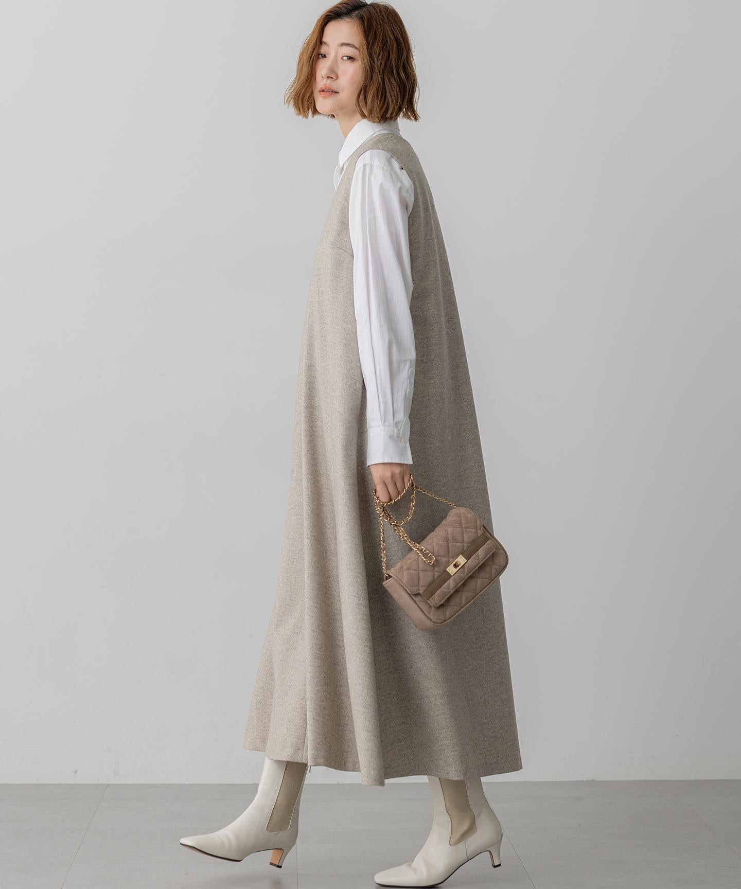 スエード キルティング ショルダーバッグ