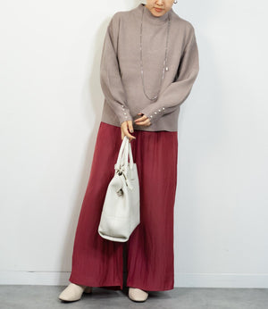 袖パールふわり袖ニット