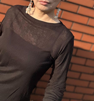 ボートネックシアーロンT