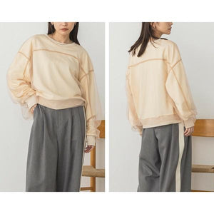 チュールレイヤードカットソー