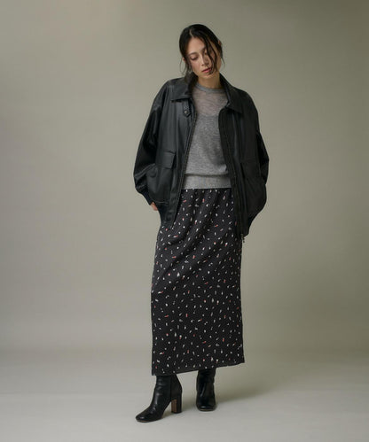 クルーネックニットプルオーバー《Melty air wool》