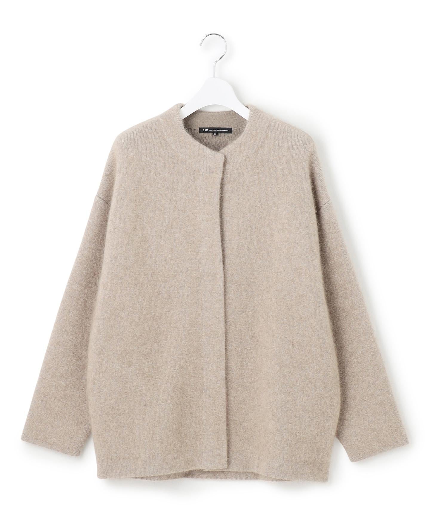 ラクーンブレンドダブルフェイス ニット アウター