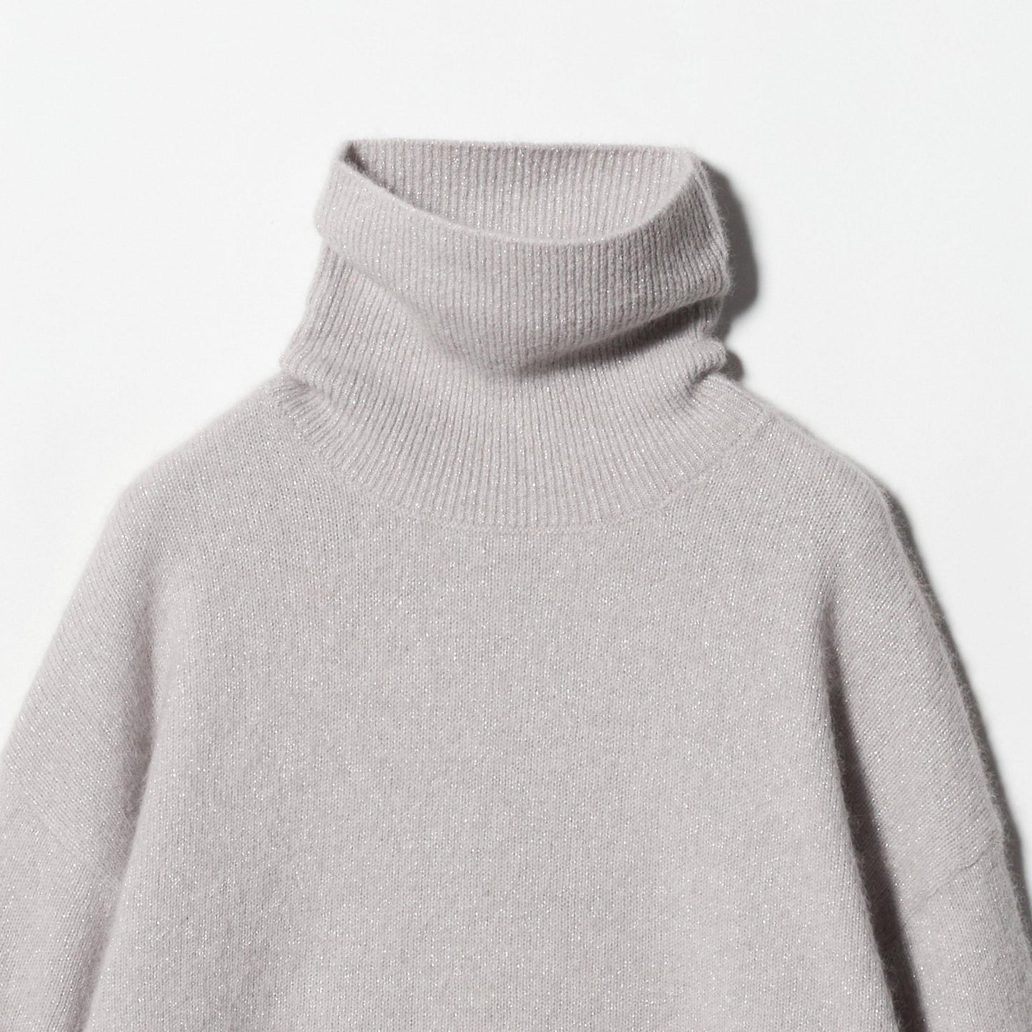 フォックス ウール ラメ タートルネック ニット