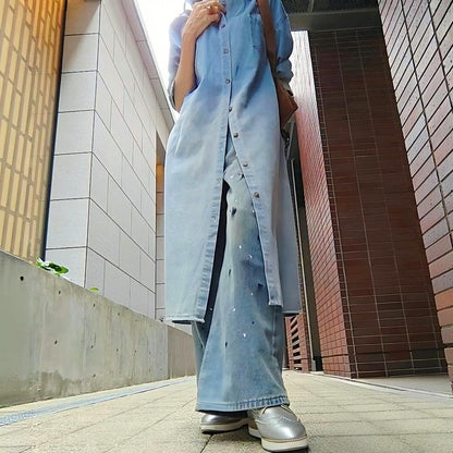 グラデーションデニムワンピース