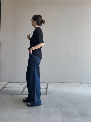 パネルヘムストレートデニム