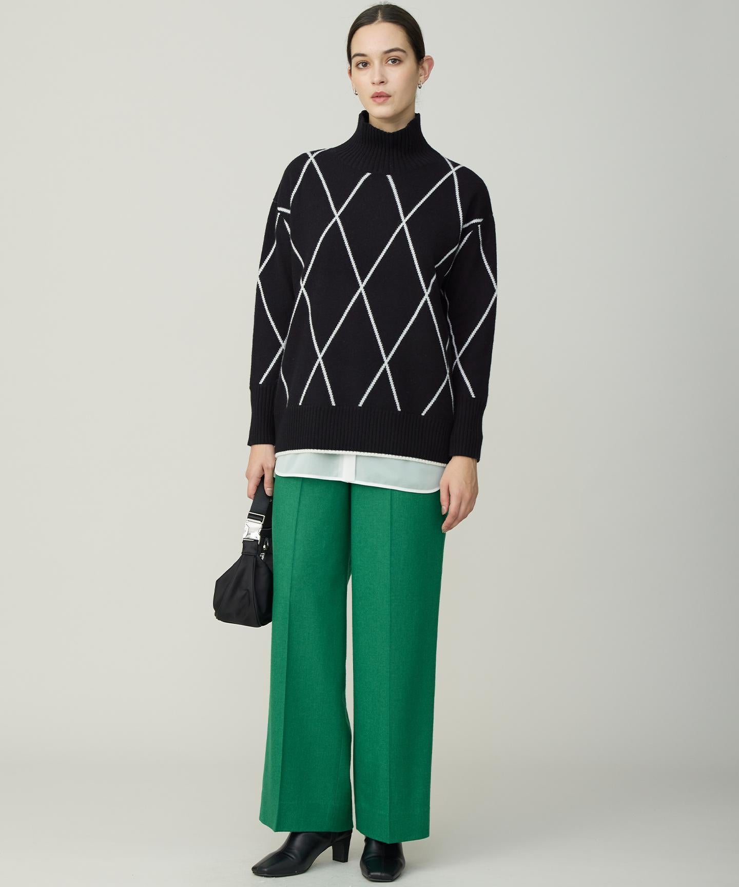 ウォッシャブルライトウール ストレートパンツ