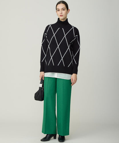 ウォッシャブルライトウール ストレートパンツ