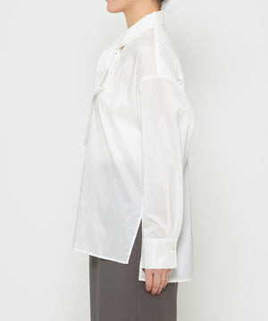 シルクライクタフタ ボウタイブラウス