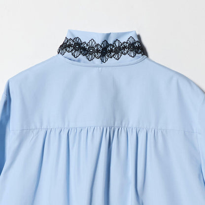 レース コンビ ボウタイ リボン ブラウス ‐ウォッシャブル‐