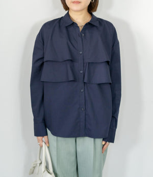 レイヤードライクダブルフリルシャツ