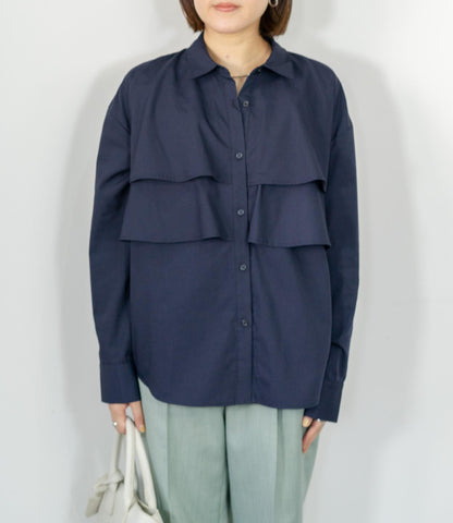 レイヤードライクダブルフリルシャツ