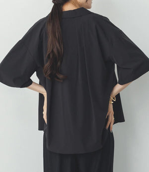 【接触冷感】バックタックオーバーシャツ