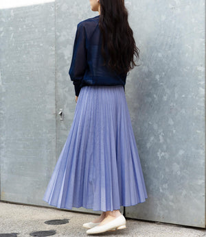 ストライププリーツフレアスカート