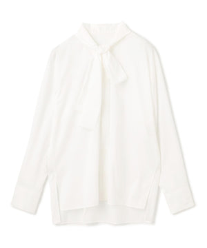 シルクライクタフタ ボウタイブラウス