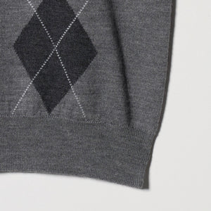 ウール アーガイル&ソリッドベスト