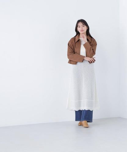 ステンカラーフェイクスエードブルゾン