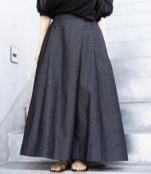 グレースフレアタックデニムスカート