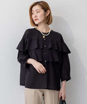 クリアトリコットジャージー フリルデザイン カットソー