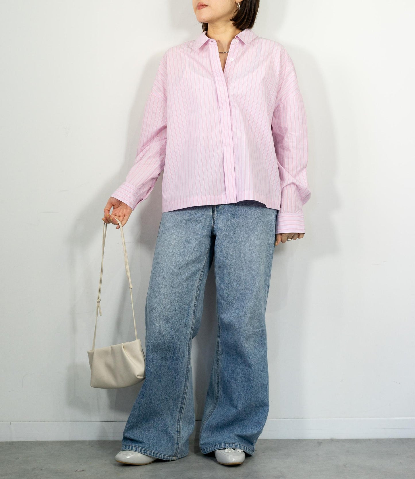 先染めストライプシャツ