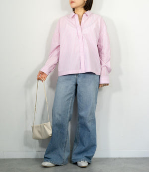 先染めストライプシャツ