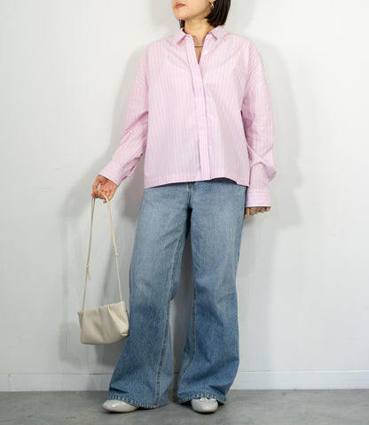 先染めストライプシャツ