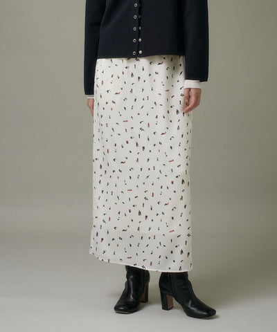 ブラッシュドットプリントスカート