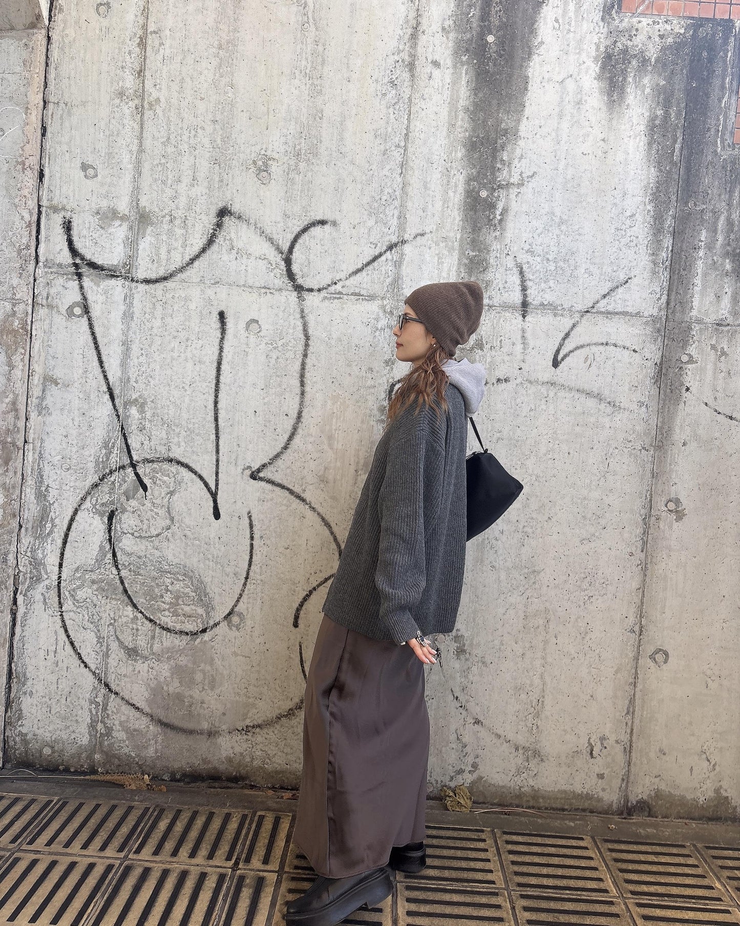 レイヤードニットジップアップ