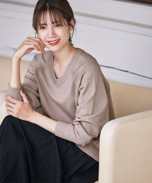 ラグランニットトップス