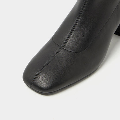 ストレッチレザー ショートブーツ60↓↑