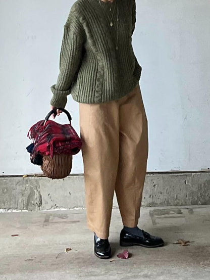 タックワイドチノパンツ