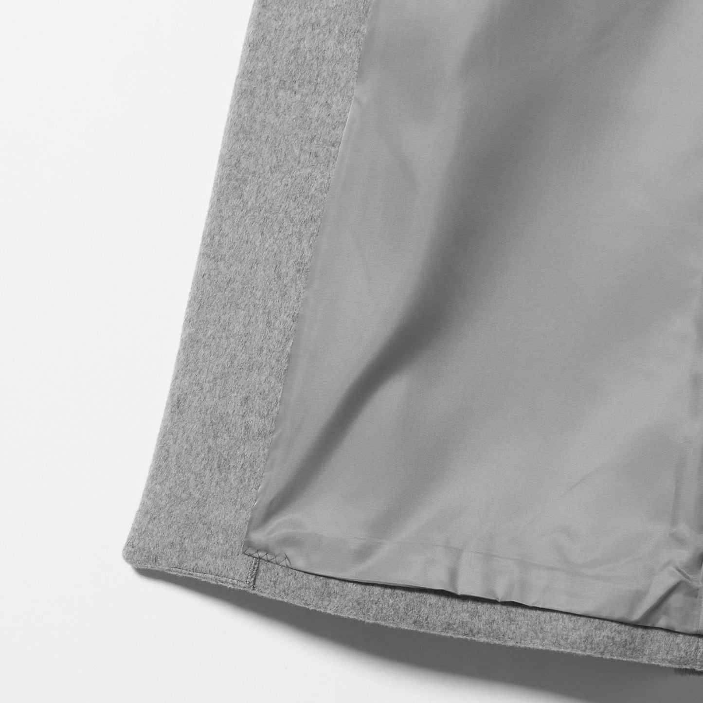 毛ナイロン ノーカラーコート