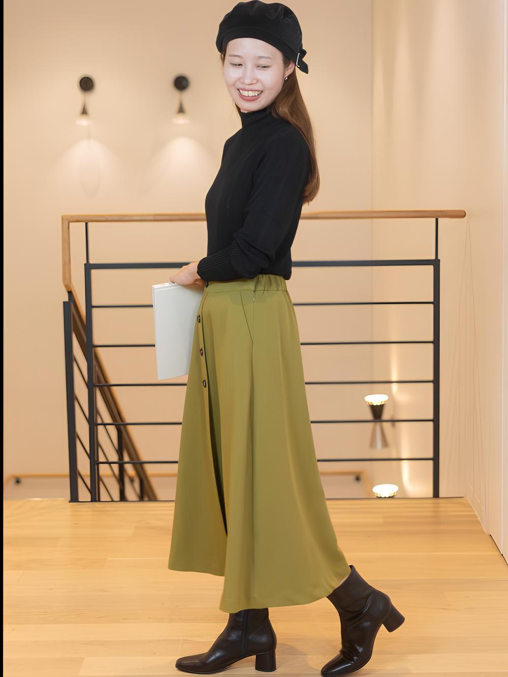 フレアボタンスカート