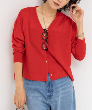 18G天竺ゆったりVカーデ