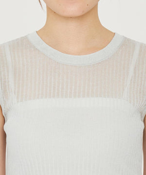 シアー リブ ノースリーブ ニット（uncrave STANDARD）