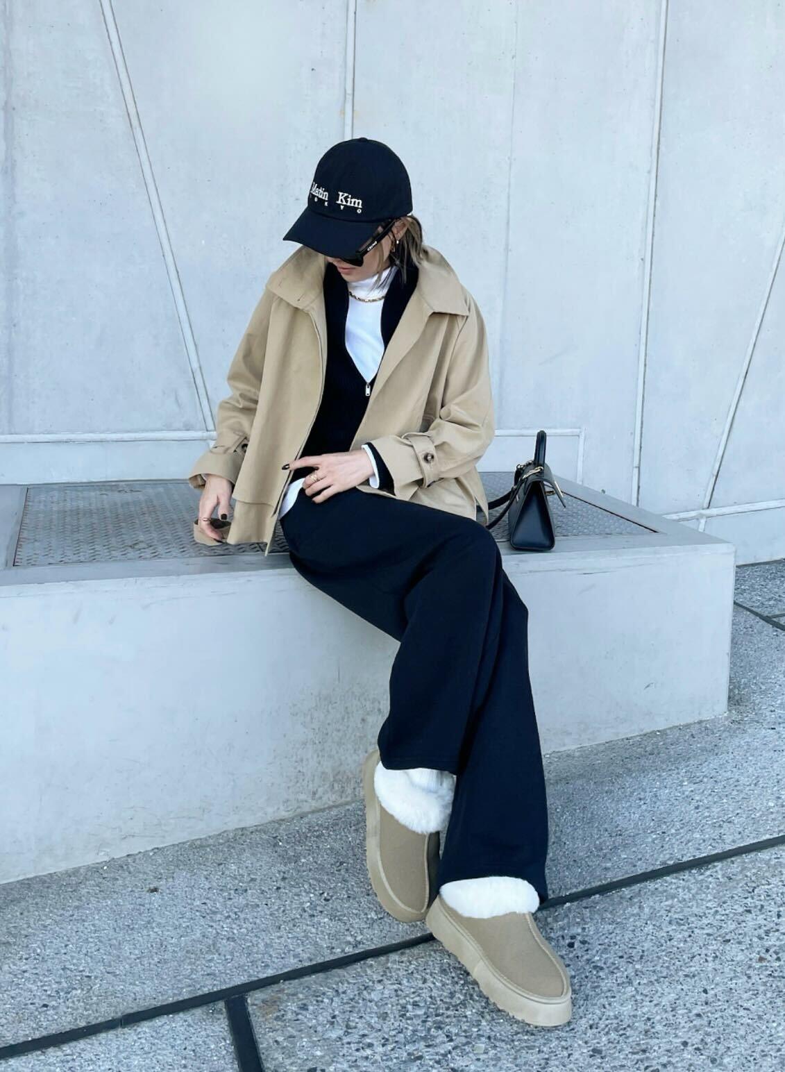 バックボタントレンチジャケット