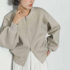 ダブルジップニットブルゾン