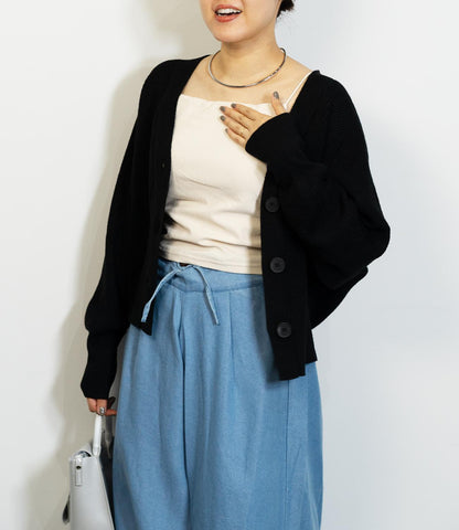 デザイン編みニットカーディガン