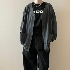 コットンジャージーオーバーカーディガン